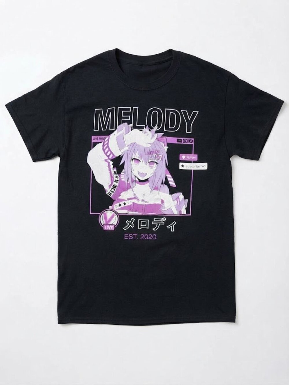 Projekt Melody Anime Girl Graphic Short Sleeve Tee